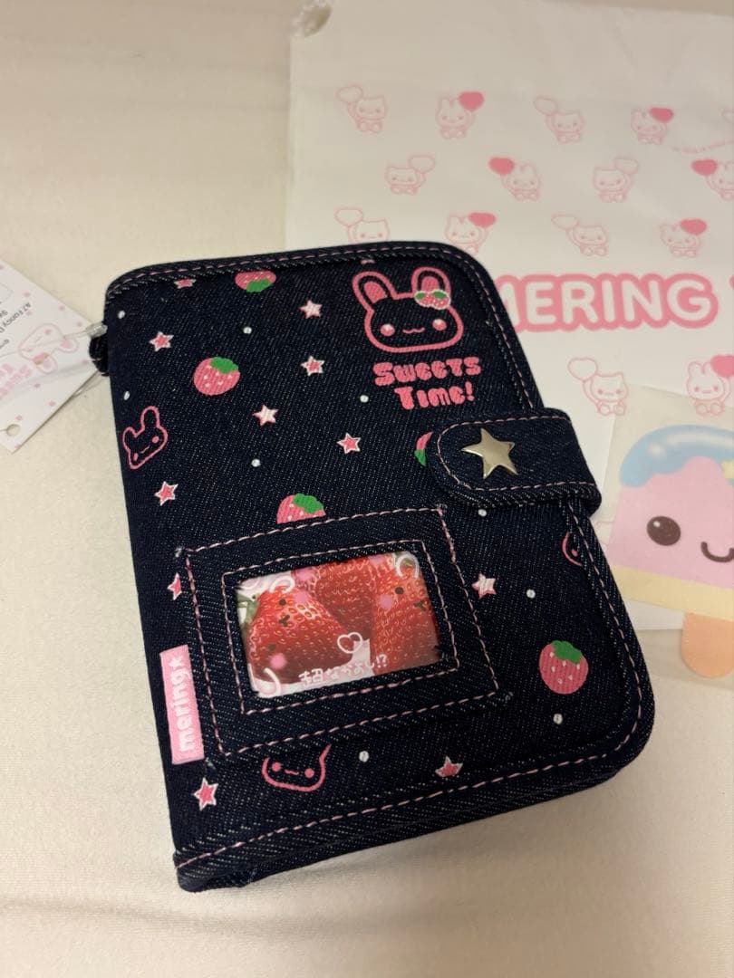 MERING メリング シール帳 デニム イチゴ バインダー