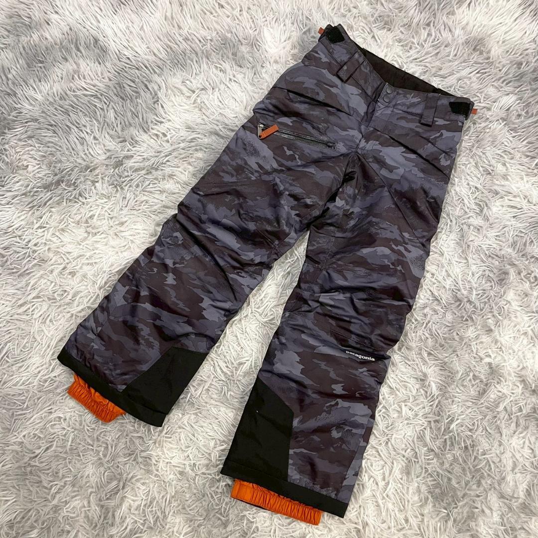 『patagonia』キッズスノーショットパンツ　スキーウェア　迷彩　130相当