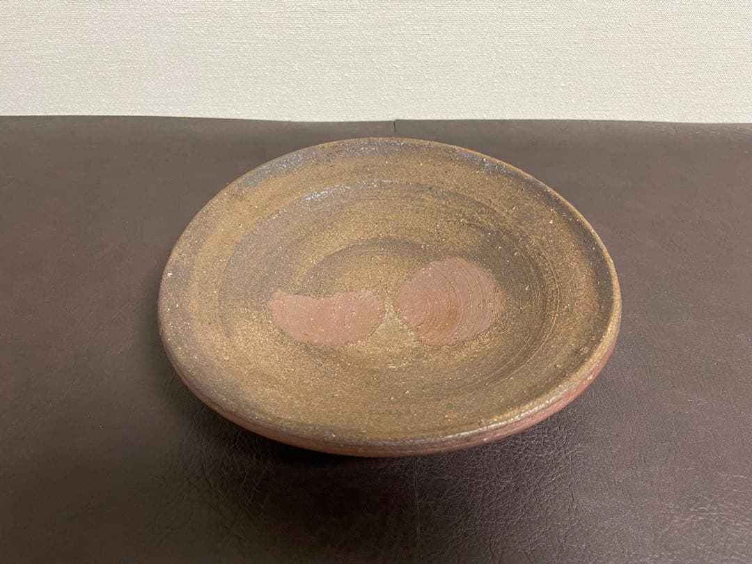 藤原啓　備前八寸皿　共箱　備前焼　茶道具