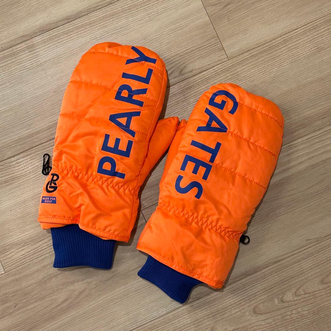 新品】パーリーゲイツ ミトン ネオンオレンジ　unisex 防寒対策