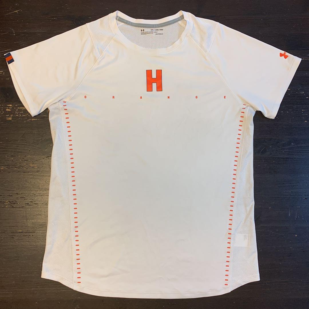 UA法政大学“ORANGE“ベンチレーショントレーニングシャツ ホワイト2XL