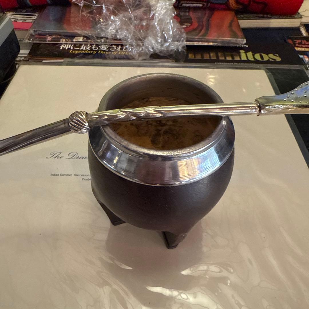 レザー製マテ茶カップとストロー