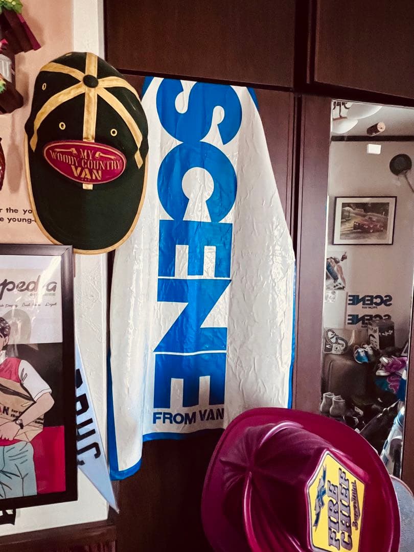 値引旧VAN 1976年頃、SCENEのナイロンエプロン店内ディスプレイ品