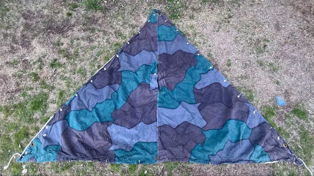 スウェーデン軍 三角 軍幕 USED コットン③