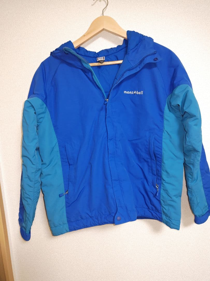 値下げ中　mont-bell 160センチ　スキーウェア上下セット 青/水色