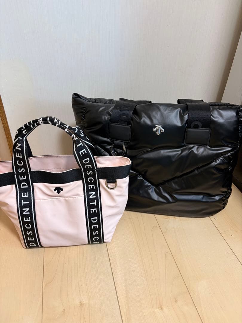 DESCENTE バッグセット 黒 ピンク