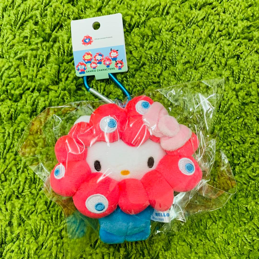 大阪万博　サンリオ　ミャクミャクぬいぐるみマスコット　カラビナ付　ハローキティ
