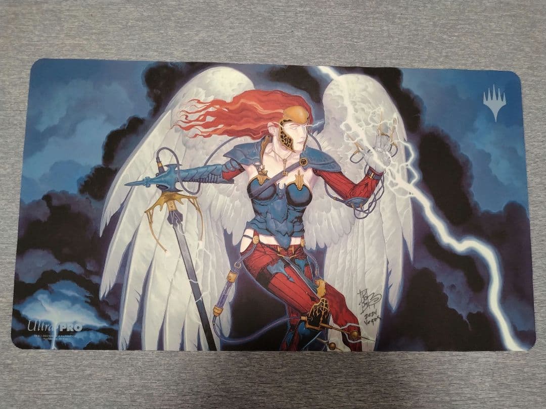 【超美品】mtg 稲妻の天使　プレイマットrk post直筆サイン入り