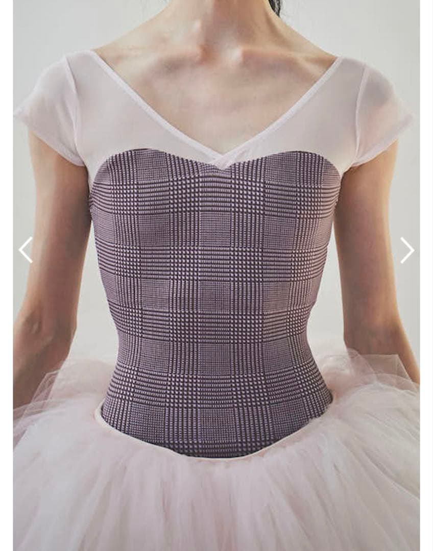 Stina レオタードtype H half sleeve / グレンチェック