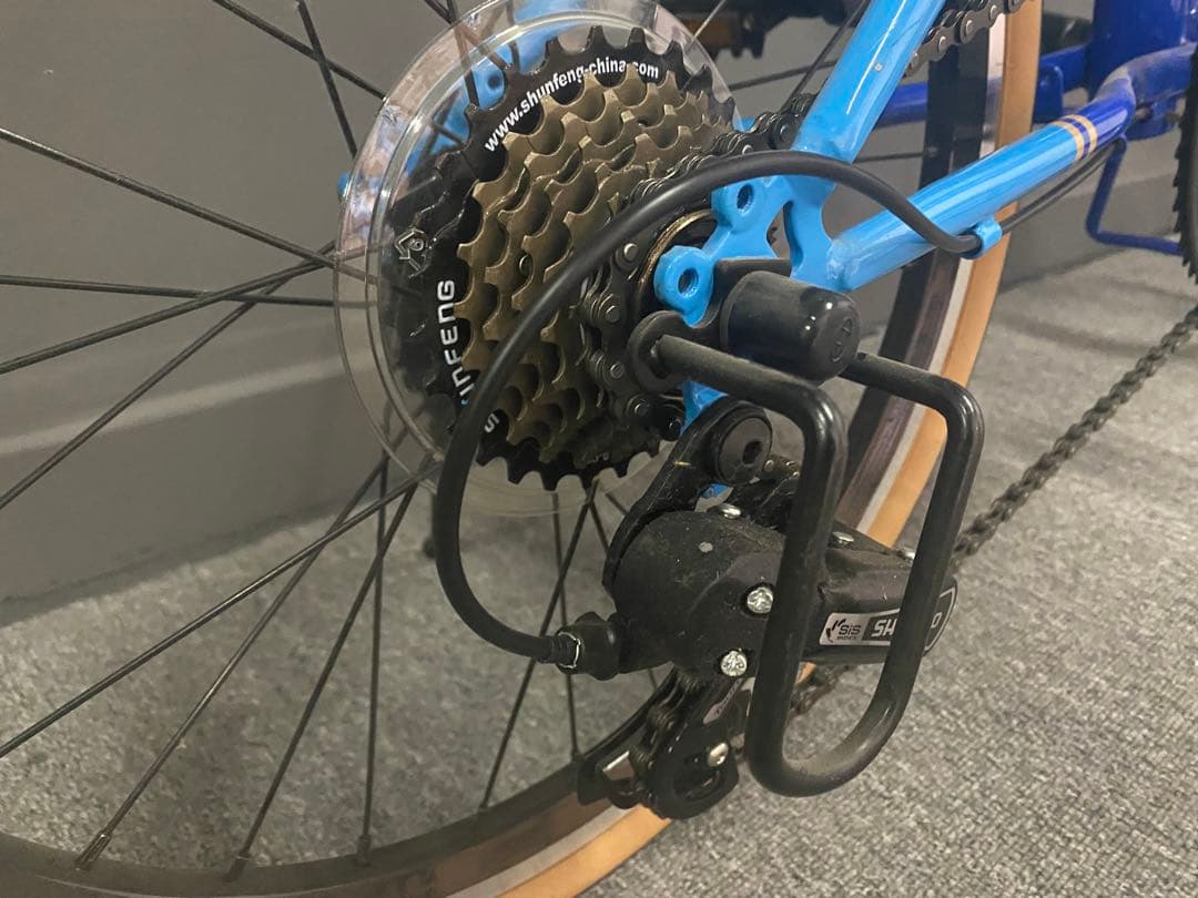 【美品】未使用PANTHER 折りたたみ自転車 7段変速 軽量コンパクト ブルー