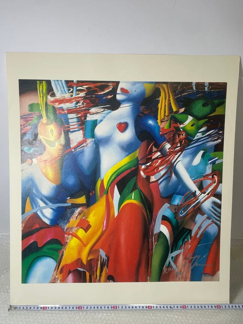 『躍るマスク』 オルガ グレチナ　シルクスクリーン 63×71cm