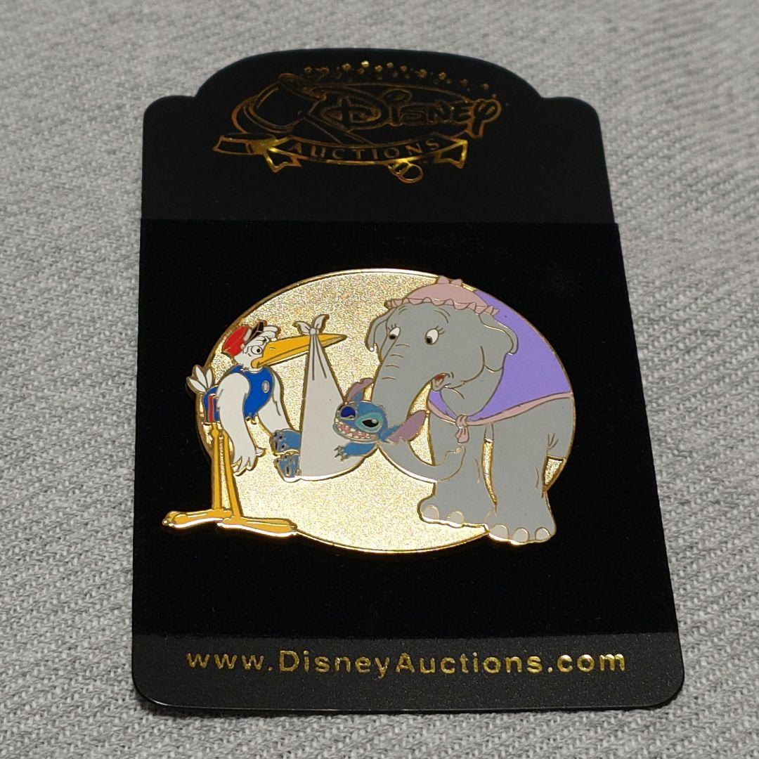 【レア】DisneyAuctions スティッチ コウノトリ大作戦柄　ピンバッジ