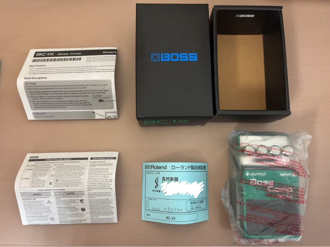 BOSS BC-1x 保証書,備品完備