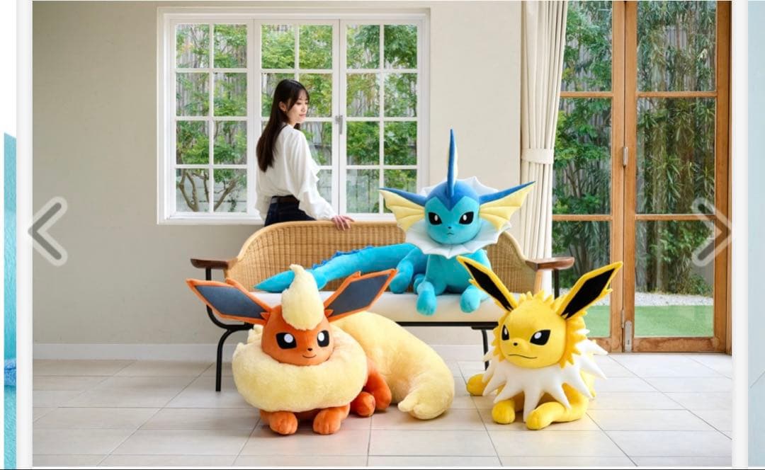ポケモンセンター限定　シャワーズ　等身大ぬいぐるみ　ブイズ　寝そべり