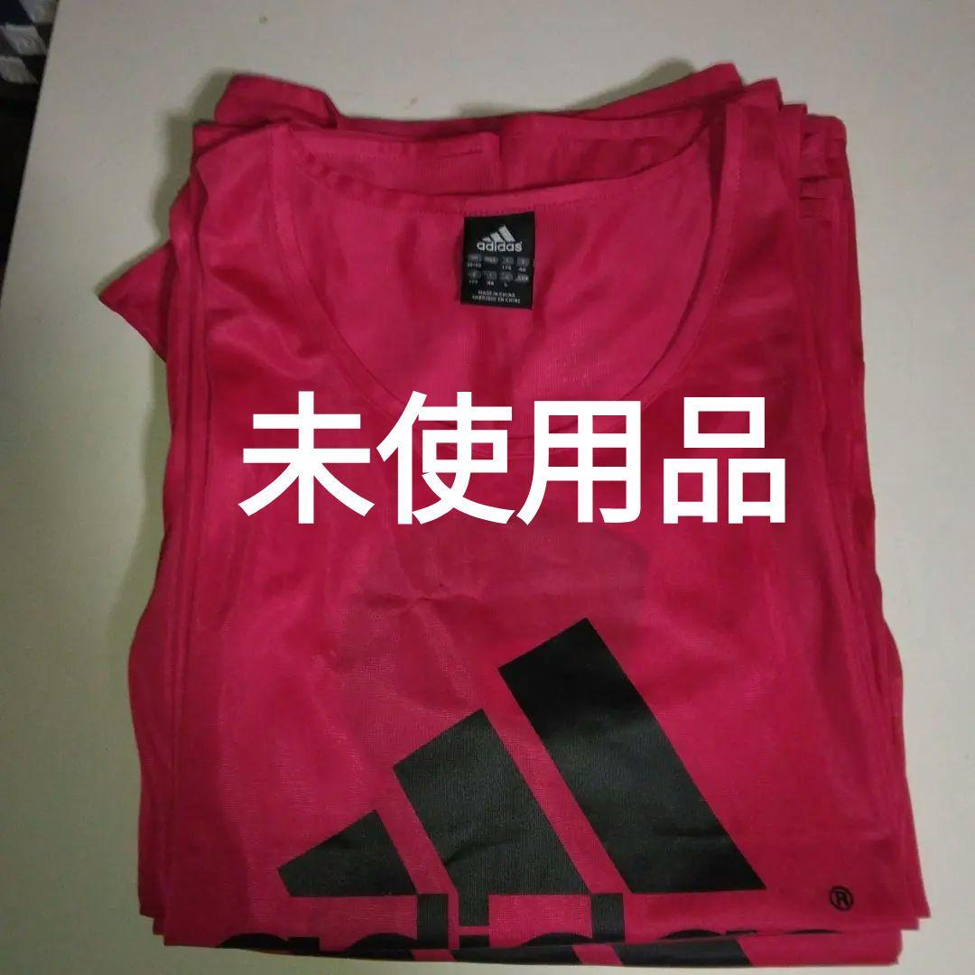 adidas レッド ゲームベスト:7マイセット: L:背番号付き。