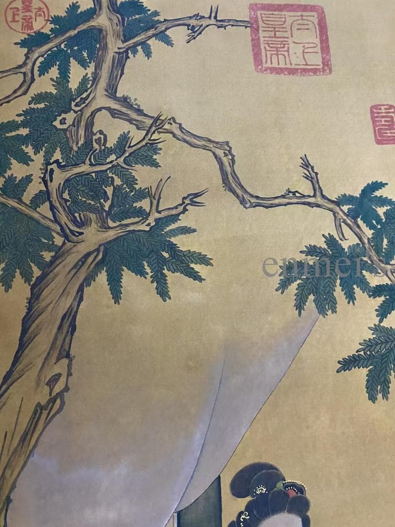 中国古美術 明代 仇英款 人物画 掛軸 絹布 唐物 古画 名家書画 水彩画 肉筆