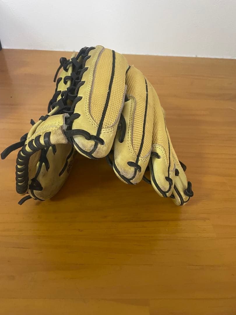 ZETT 硬式野球用グローブ イエロー 外野手用