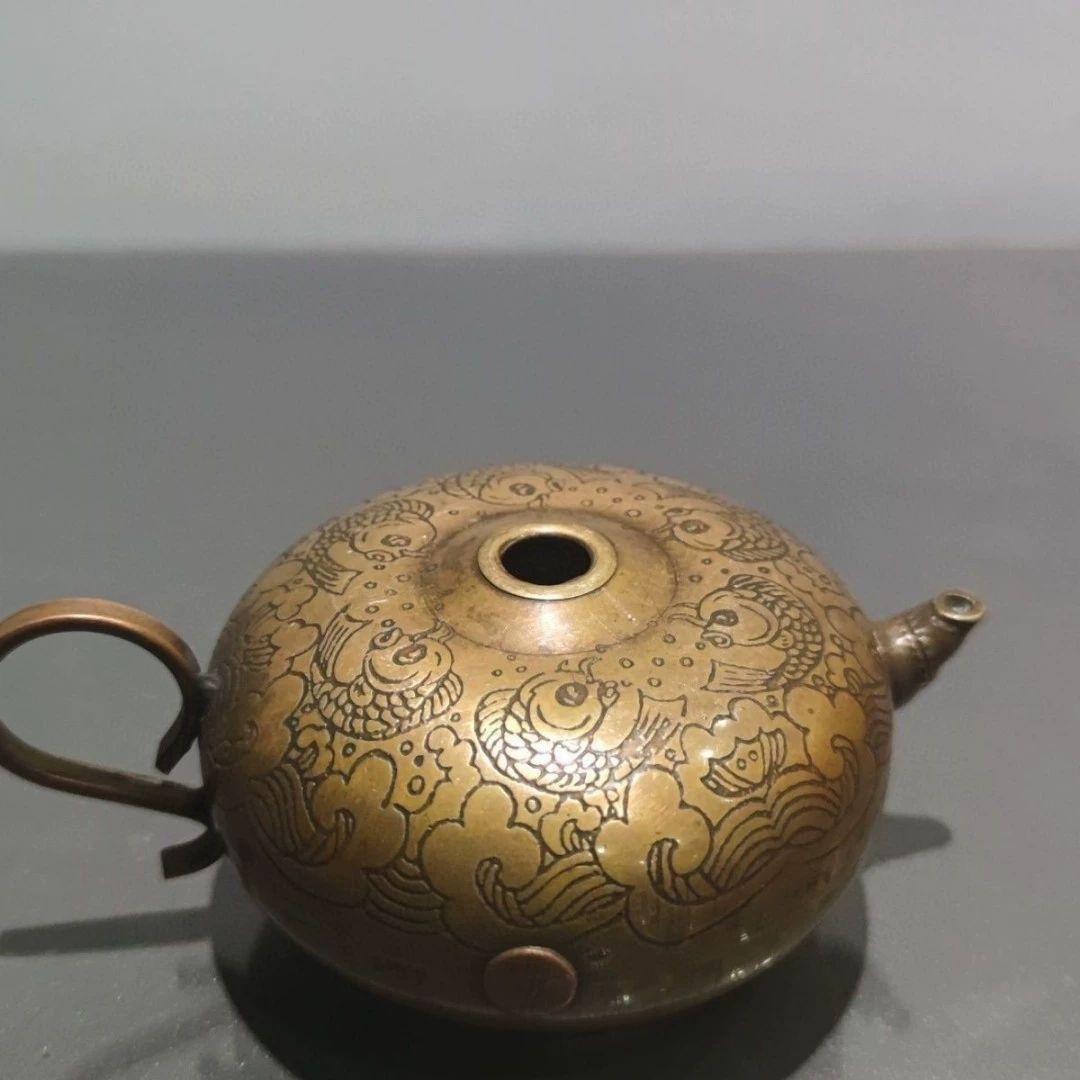銅 細工 水滴壺 硯滴 文房用品 書道具 文房具 工芸品 置物