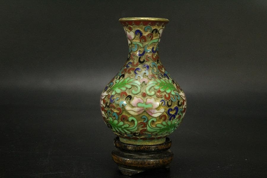 中国美術 七宝 小瓶 壷 高7.7cm(LC536)