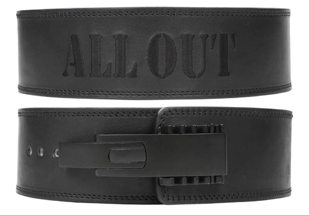ALLOUT トレーニングベルト 幅10mm 本革 レバーアクションベルト M