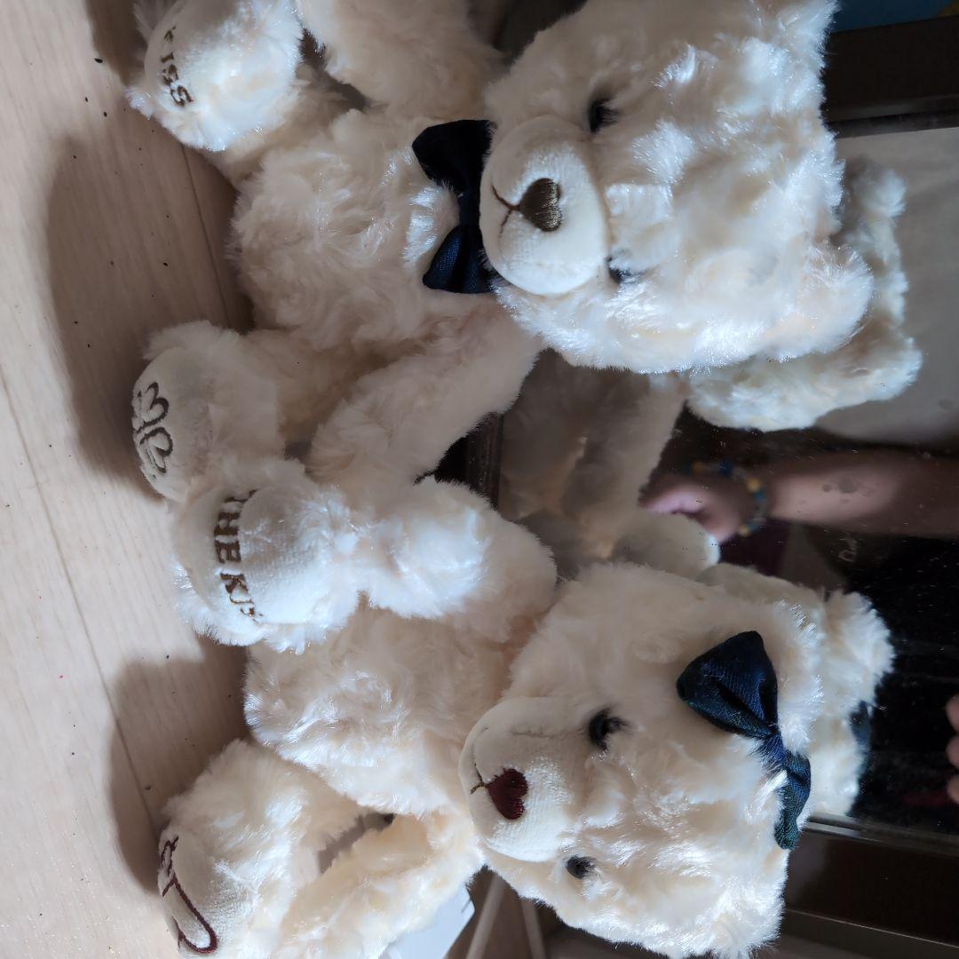 クリーム色のクマのぬいぐるみ