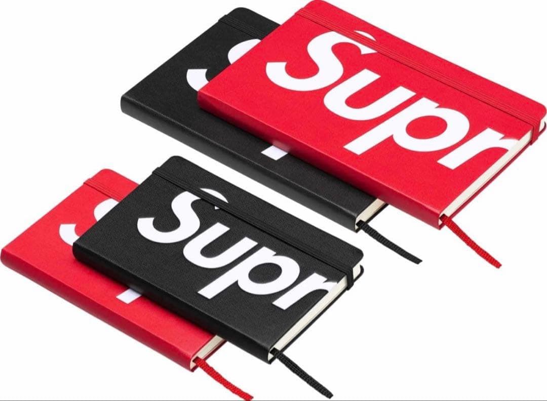 【supreme】モレスキンポケットノートブック赤黒セット