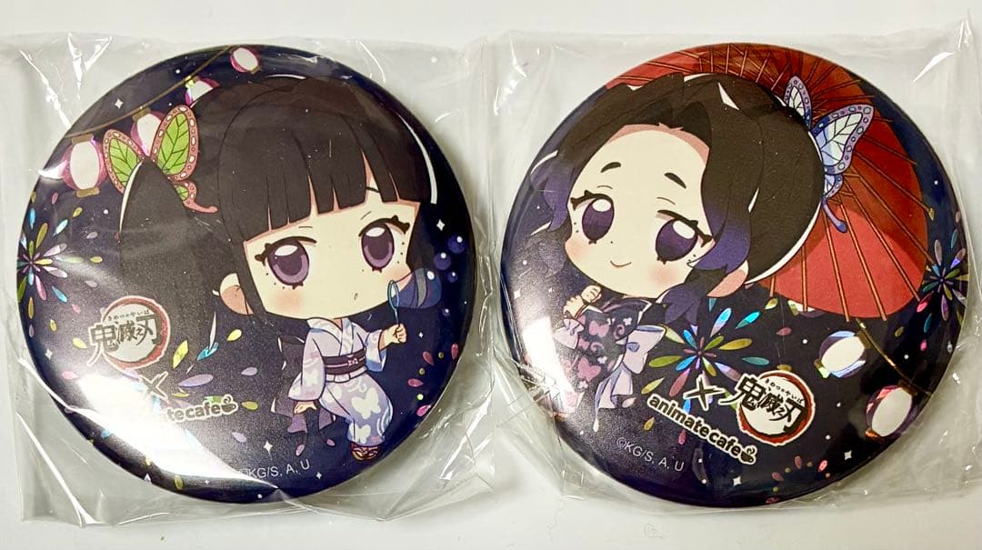 【希少】鬼滅の刃　台湾限定　アニカフェ　缶バッジ　カナヲ　しのぶ