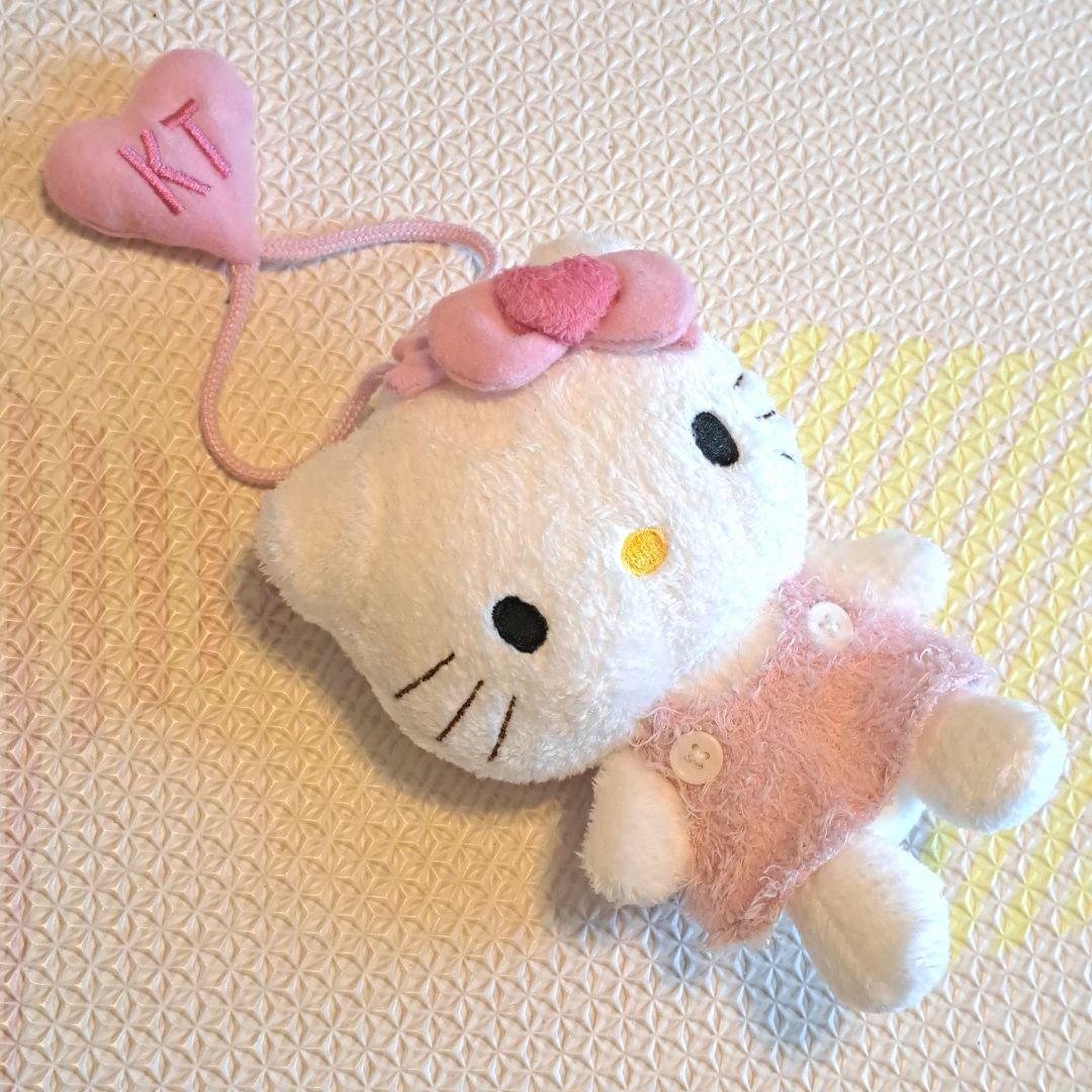 ハローキティ ぬいぐるみ もこもこ　ピンク　ハート　SANRIO　平成レトロ