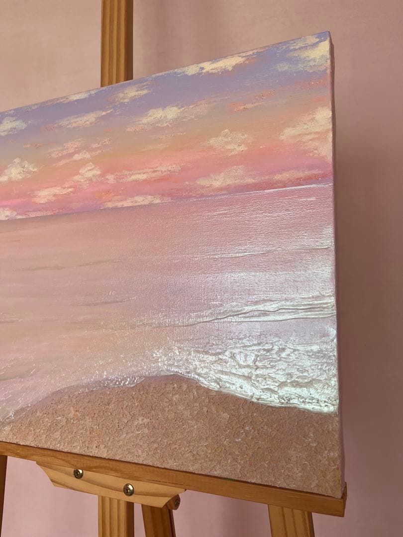 海の風景 テクスチャーアート 海の絵 海 海アート 癒し 風景　原画