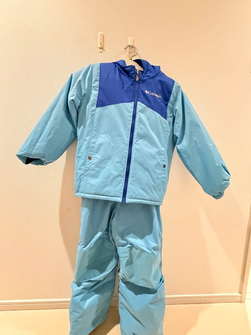 Columbia 子ども用スキーウェア 水色と青 フード付き サイズXS