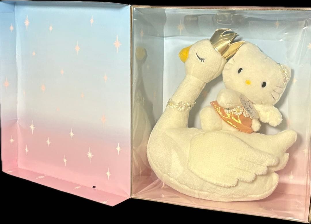 【激レア】25周年記念ぬいぐるみ　1999年 キティ＆スワン　新品箱入り 特大