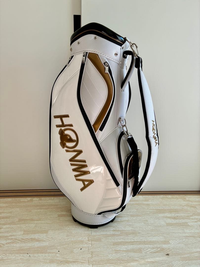 HONMA ゴルフキャディバッグ 9インチ ホワイト/ゴールド