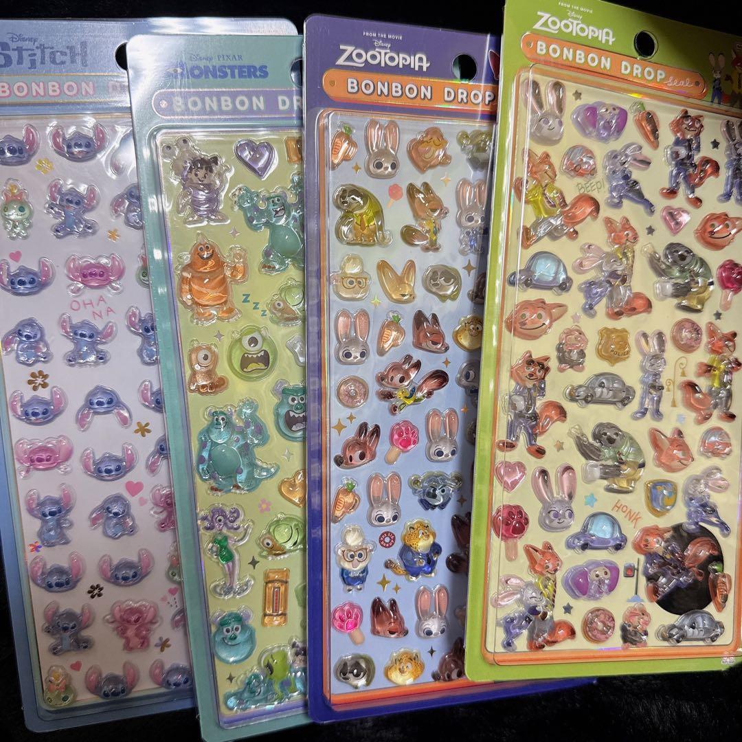 ディズニー ボンボンドロップシール 4枚セット