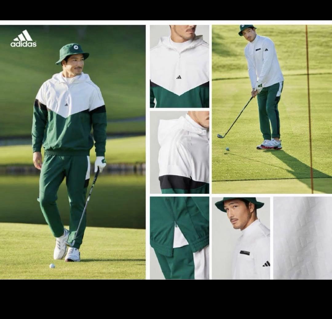 adidasツイストウィーブ ハーフジップ長袖フーディー ゴルフ　セットアップ