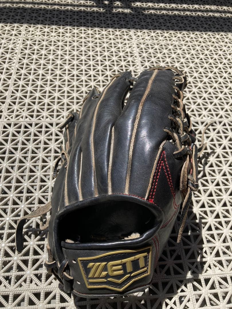 ZETT 硬式グローブ 黒 外野用