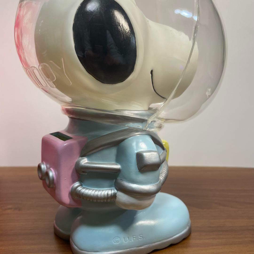 【未使用/廃盤】宇宙服スヌーピー ソフビ レトロ 貯金箱 箱付き