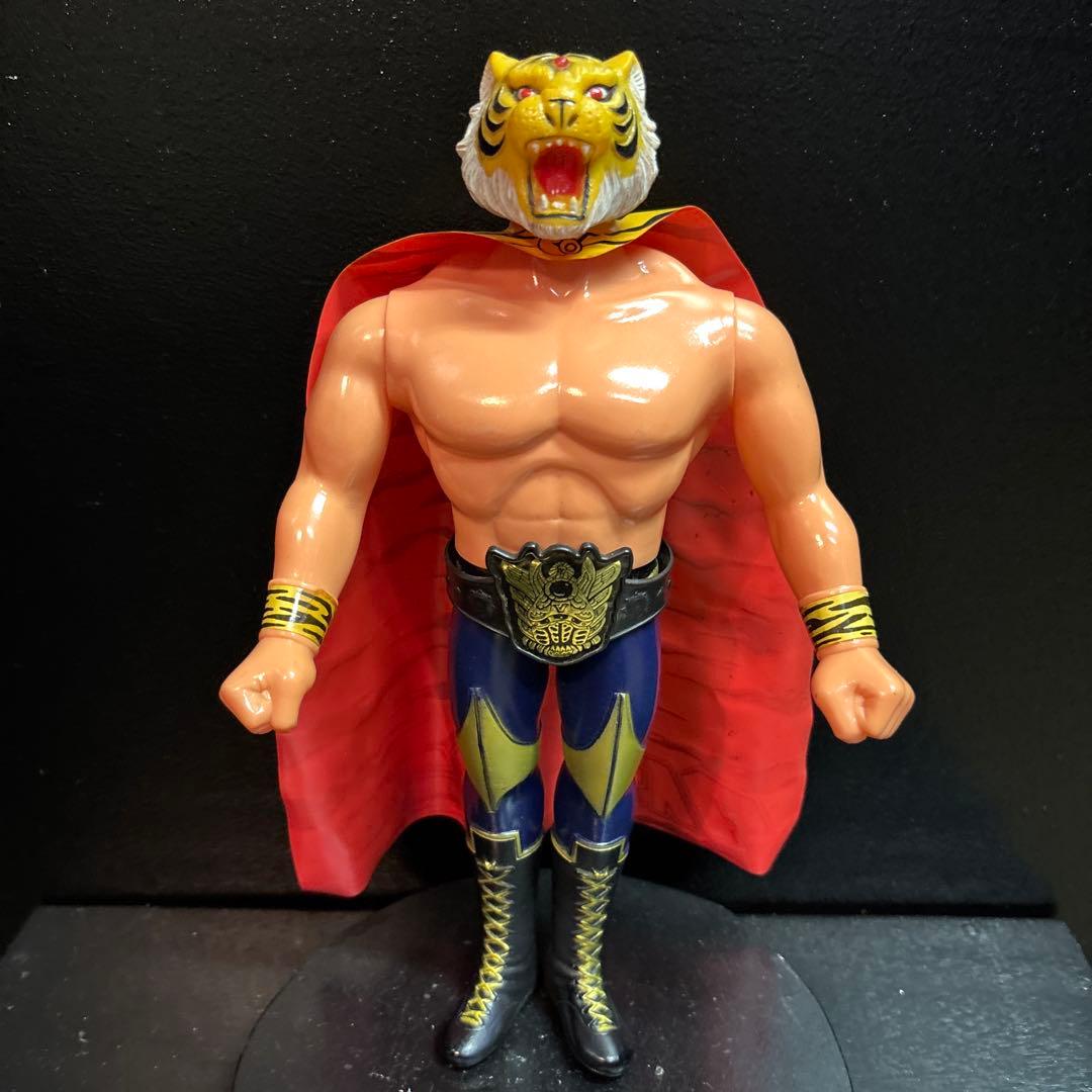 タイガーマスク二世 ソフビ ポピー製 面取れ ビッグサイズ 当時物 極美品