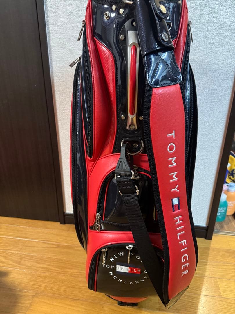   キャディバッグ レッド　新品ネームプレート付