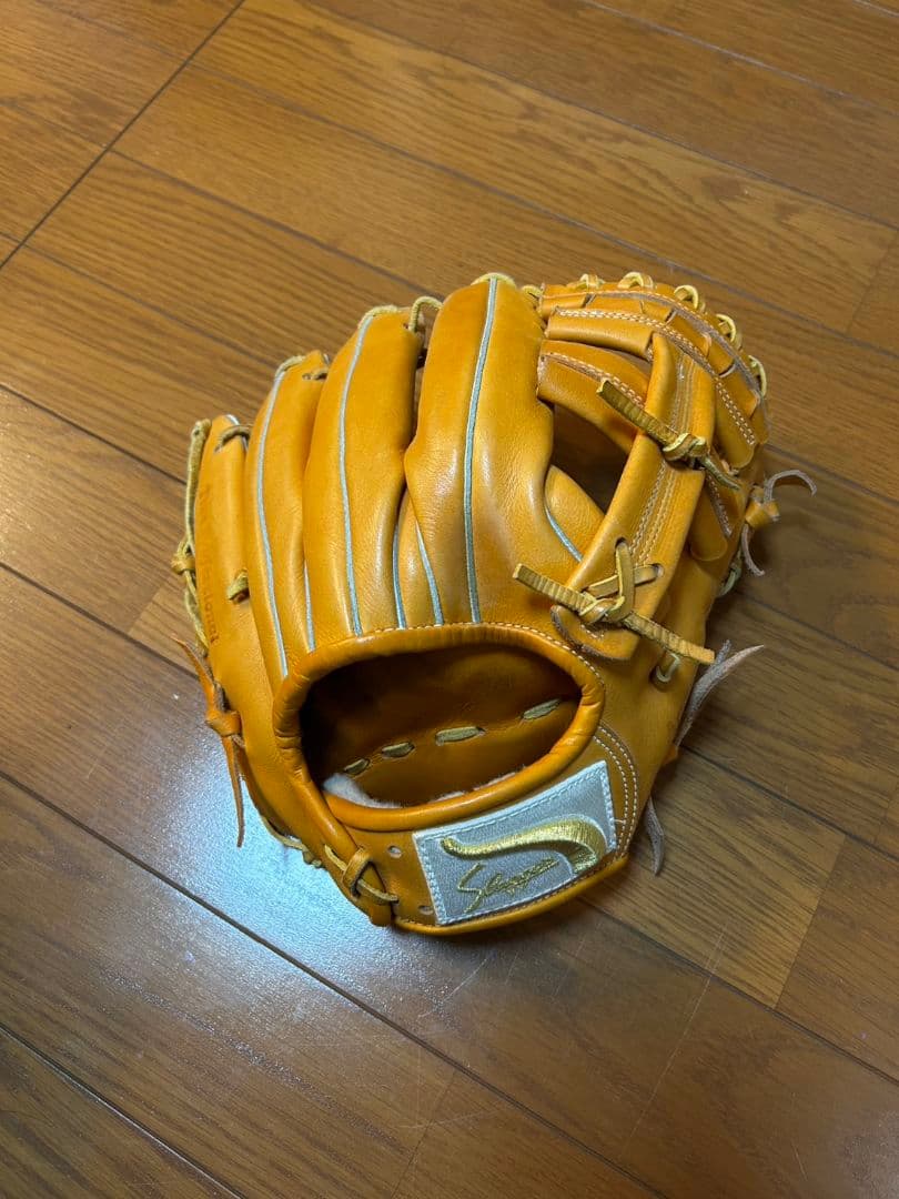 スラッガー　内野手用　オレンジ レザー 軟式グローブ
