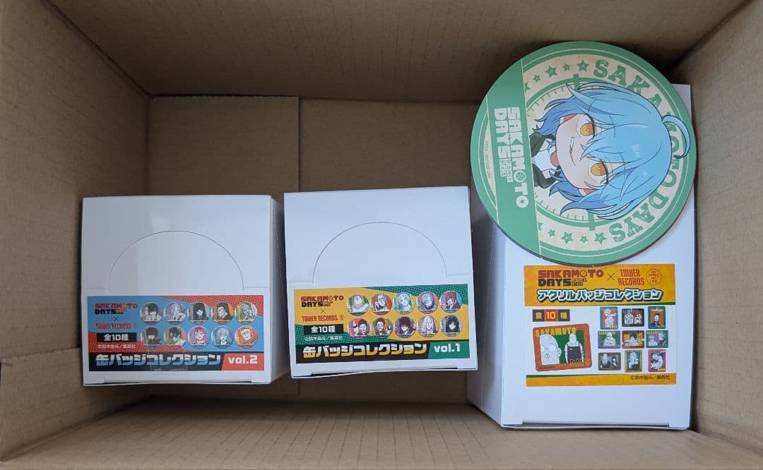 サカモトデイズ　タワーレコード　原画展　缶バッジ　アクリルバッジ　未開封 box