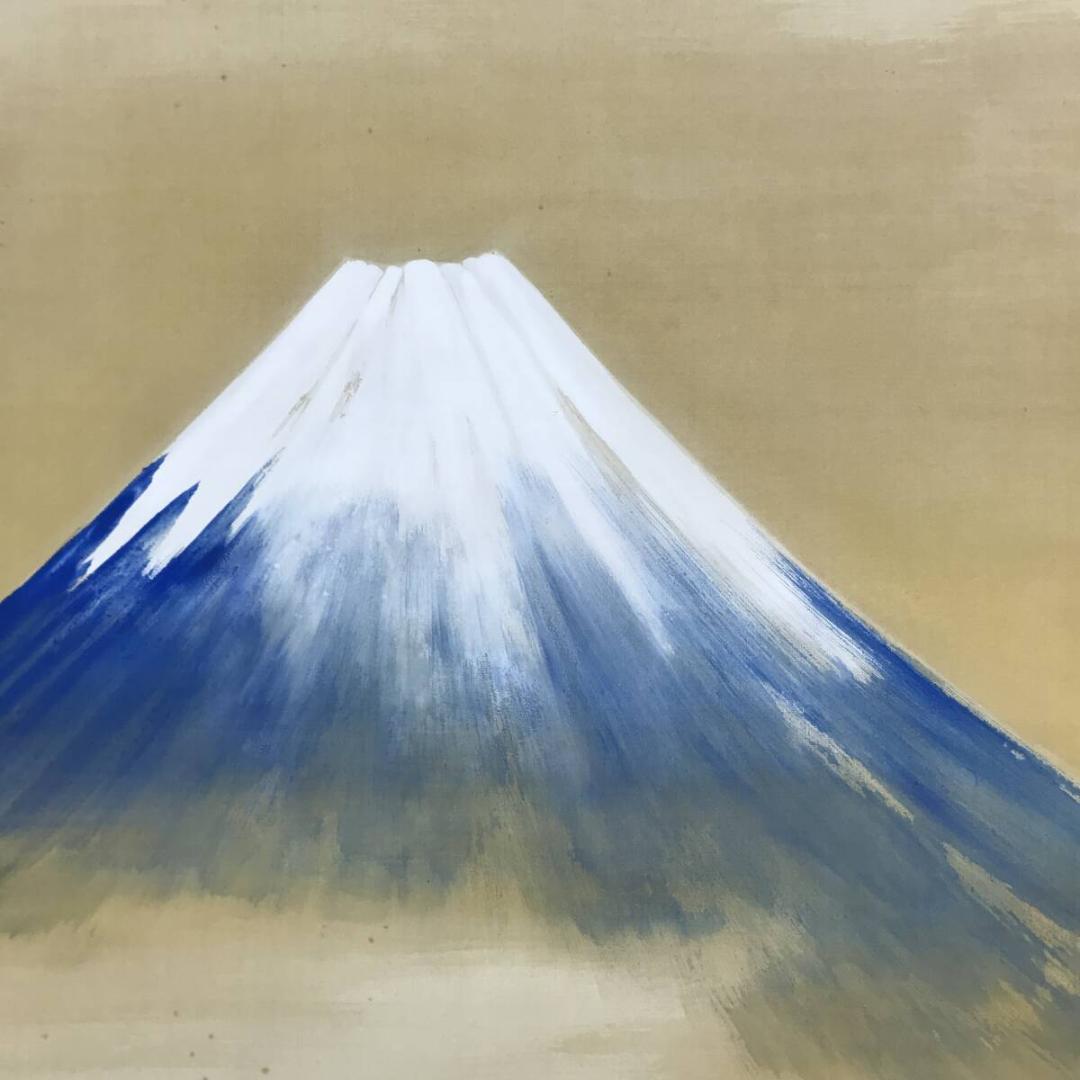 真作/八木岡春山/富嶽図/富岳図富士山図/富峰図/掛軸☆宝船☆AH-686