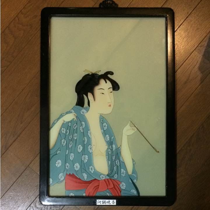 ☆レア☆ 河鍋暁斎 ガラス絵