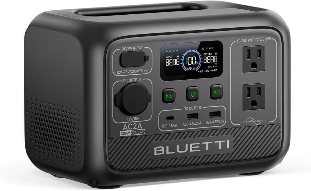 【M2984-320-268】ポータブル電源 AC2A 204Wh/300W