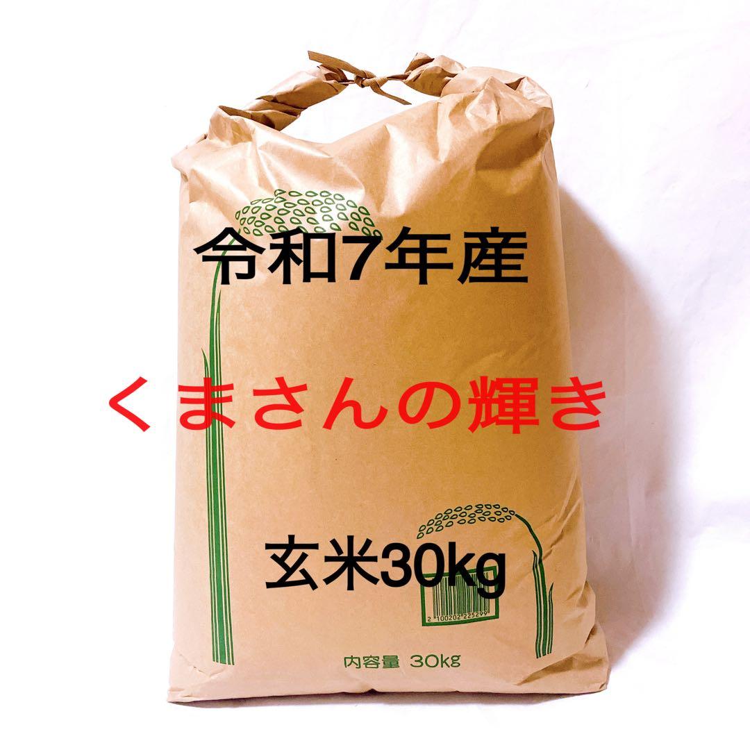 熊本県産　くまさんの輝き　令和7年度産　30キロ　送料込　新米　農家直送　玄米
