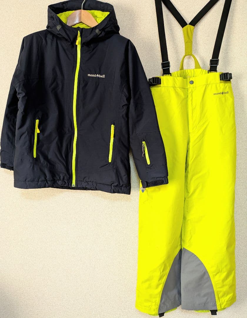美品　キッズ150 スキーウエア上下セット　ネイビー　イエロー
