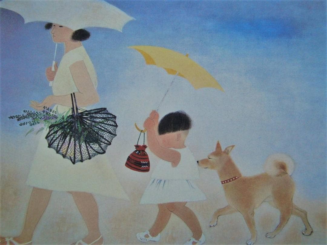 小倉遊亀、『径』、希少画集画、状態良好、新品高級額装付