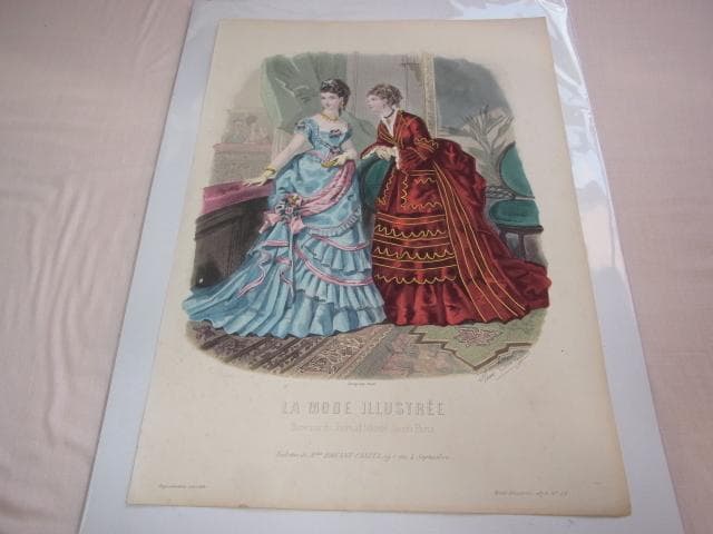 1873年銅版画◆フランス ファッション誌『ラ・モード・イリュストレ』No.52