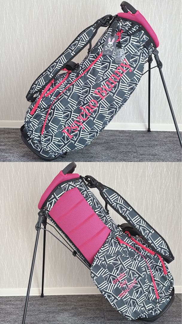 超美品❗️Psycho Bunny/サイコバニー スタンド式 ゴルフキャディバッグ