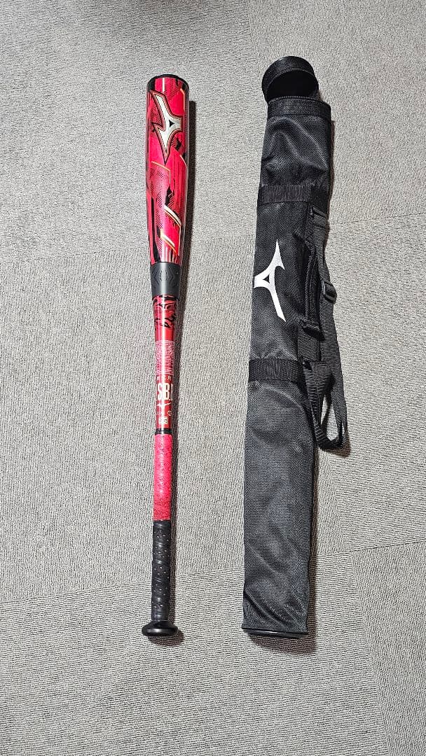 Mizuno Magna Impact 軟式バット 赤 84㎝ バットケース付き