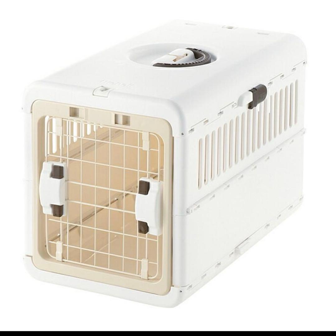 コンパクト　リッチェル　キャンピングキャリー　折りたたみ　Ｍ　アイボリー　犬